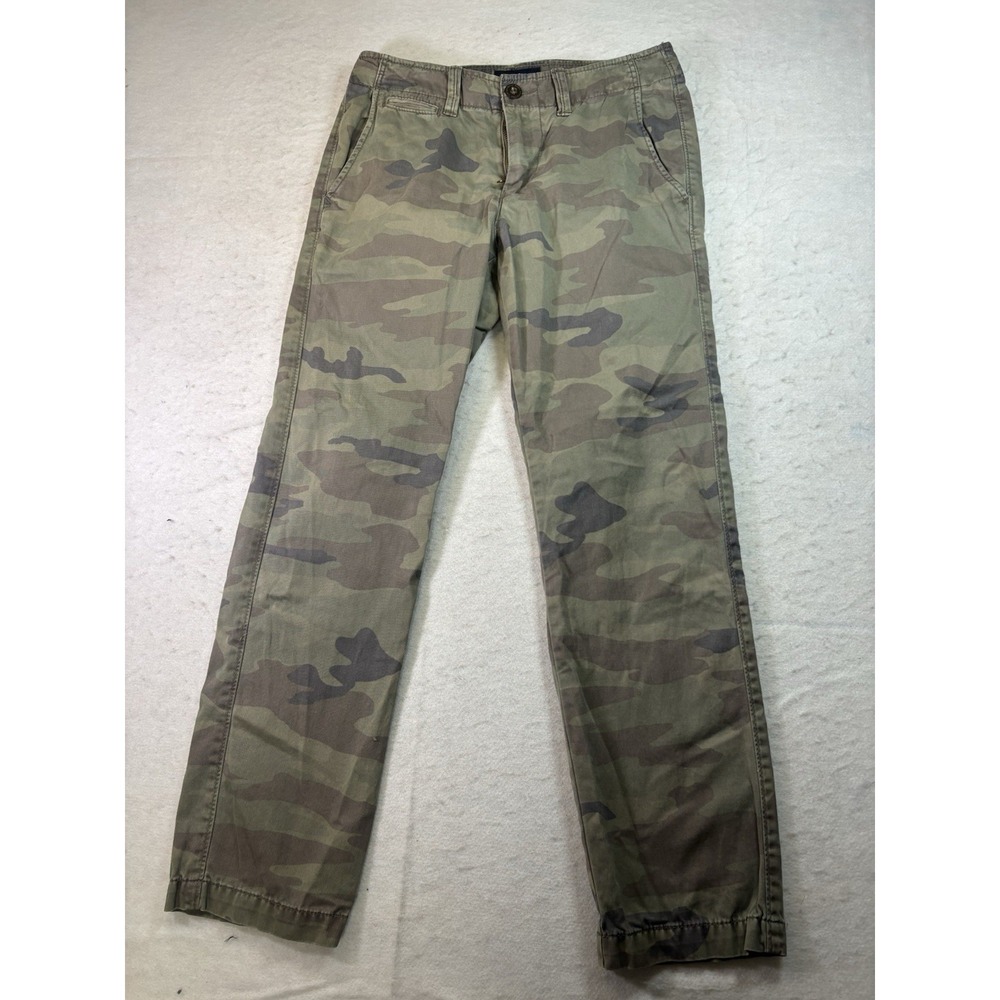 American Eagle Women's 28/30 Camo Camouflage Pants Cotton Slim/Straight - Picture 1 of 11